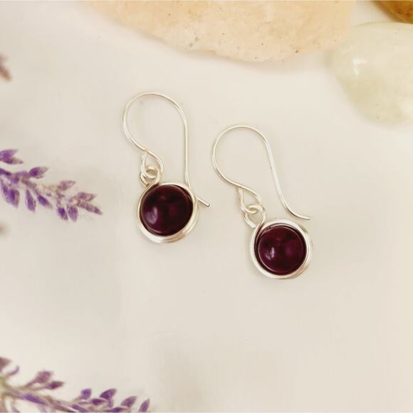 Purple Quartz Stone Dangle Earrings, Silver-Plated Wire Wrapped Earrings - Picture 2 of 9